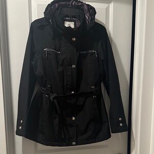 Black Utility Jacket with Hood